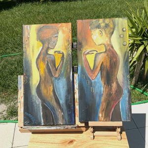 Boy and Girl on Canvas